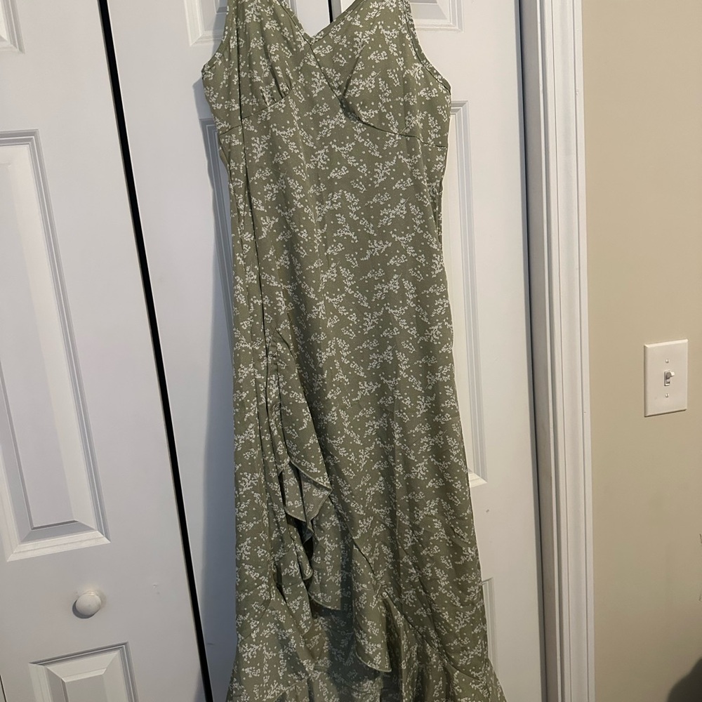 Floral Green Maxi Dress